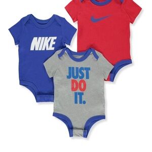 Nike Infant Bodysuit Trio - Red, Blue, Gray